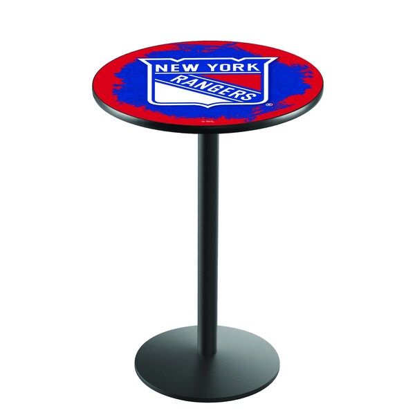 42" Blk Wrinkle New York Rangers Pub Table